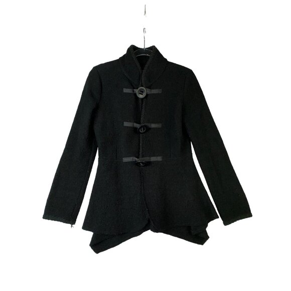 Cynthia Rowley Wool Peplum Coat Jacket Blazer Small Goth Punk Vampire Rock Hot - Picture 7 of 7